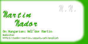 martin nador business card